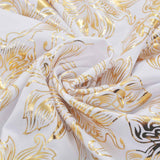 6 pcs Straight Chair Covers Stretch White with Golden Print 133574