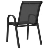 318783 Stackable Garden Chairs 6 pcs Black Textilene Fabric