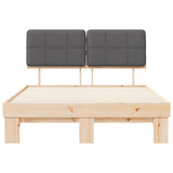 Bed Frame with Upholstered Headboard Natural and Dark grey 877410