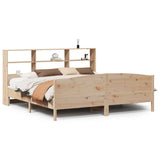 ZNTS Bookcase Bed without Mattress 200x200cm Solid Wood Pine 3323092