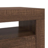 TV Cabinet with LED Lights Brown Oak 120x35x40 cm 815689