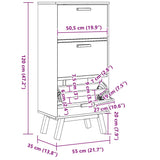 Shoe Cabinet OLDEN Grey and Brown 55x35x120cm Solid Wood Pine 358619