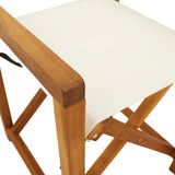 4 Piece Folding Garden Chairs Cream White Fabric 3208916