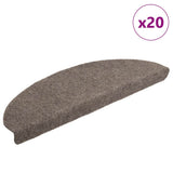 Stair Mats Self-adhesive 20 pcs 65x21x4 cm Beige Half Round Large 3365652