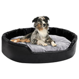 Dog Bed Black and Grey 90x79x20 cm Plush and Faux Leather 171255