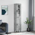 Highboard Concrete Grey 34.5x34x180 cm Engineered Wood 3199509