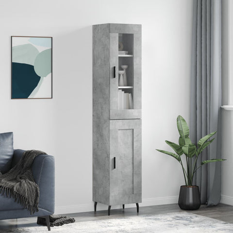 Highboard Concrete Grey 34.5x34x180 cm Engineered Wood 3199509