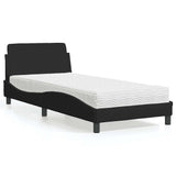 Bed with Mattress "Dover" Black Single Fabric 3208486