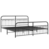 Metal Bed Frame without Mattress with Footboard Black 193x203cm 376624