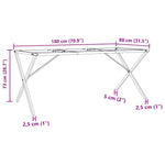 ZNTS Dining Table Legs X-Frame 180x80x73 cm Steel 357913