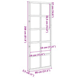 Barn Door Wax brown 80 x 208 cm Solid Pine Wood 860858