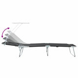 Sun Lounger Folding 2 pcs Black 58 x 188 x 77cm Polyester 42003060