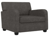 Armchair Antique Black Faux Leather 42043437