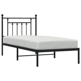 Metal Bed Frame without Mattress with Headboard Black 90x190cm 353529