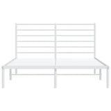 Metal Bed Frame without Mattress with Headboard White 160x200cm 352371