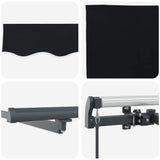 Retractable Awning Manual Black 350 x 250 cm Fabric 3330326