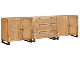 Sideboard 3 pcs Brown 180 x 33 x 75 cm Solid Mango Wood 3310059