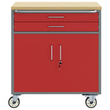 Work Cabinet with Drawer 2 pcs Red and Grey 100 x 55 x 85 cm 3321363