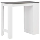 Bar Table with Shelf White 110x50x103 cm 280216