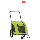 Pet Bike Trailer Green Oxford Fabric and Iron 93990