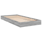 Bed Frame without Mattress Grey Sonoma 75x190 cm Small Single Engineered Wood 842082