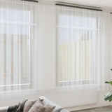 Lace Curtain with Curtains Floral White 300 x 1200 cm Polyester 4107864