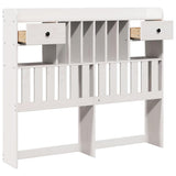 Headboard with Storage White 135 cm Solid Wood Pine 855515