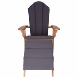 Garden Adirondack Chair with Footrest Natural Solid Teak Wood 42041354