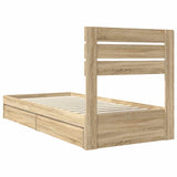 Storage Bed with Drawer Sonoma Oak 75 x 190 cm Engineered Wood 3411605