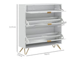 Two Flip Drawer Narrow Shoe Cabinet - White T3398P342455