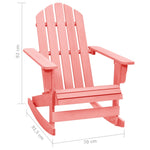 Garden Adirondack Rocking Chair Solid Fir Wood Pink 315887