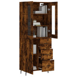 Highboard Smoked Oak 69,5x34x180 cm Engineered Wood 3198486