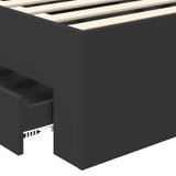 Bed Frame with Headboard Black 70 x 190 cm Engineered Wood 3413667