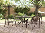 Garden Dining Set Bronze Cast aluminium 5-piece set Durable 3216326
