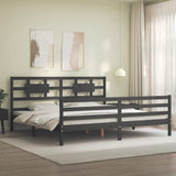 Bed Frame without Mattress Grey 200x200 cm Solid Wood 3194463