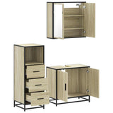 3 Piece Bathroom Furniture Set Sonoma Oak Engineered Wood 3301006