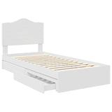 Storage Bed with Headboard White 100 x 200 cm Engineered Wood 3413534