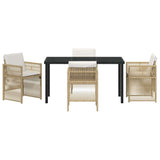 Garden Dining Set 5 pcs Beige Powder-Coated Steel 3380662