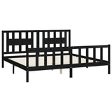 Bed Frame without Mattress Black Solid Wood Pine 200x200 cm 3188190