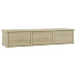 Wall-mounted Drawer Shelf Sonoma Oak 88x26x18.5 cm Engineered Wood 800597