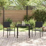 Garden Stacking Chairs 2 pcs Black and Brown 42006825