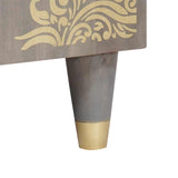 Sideboard Grey and Gold 40 x 33 x 75 cm Solid Mango Wood 4018796