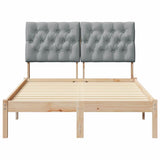 Bed Frame Light Grey 120 x 200 cm Solid Pine Wood 878819