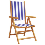 Garden Dining Set 5 pcs Blue and White Solid Acacia Wood 3375752