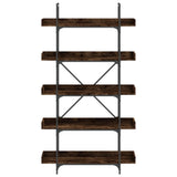 Bookcase 5-Tier Smoked Oak 100x33x180.5 cm Engineered Wood 837699