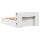 Bed Frame without Mattress White 140x200 cm Solid Wood Pine 3323417