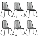 Dining Set Black PVC Rattan, Aluminium, Powder-Coated Steel 3060121