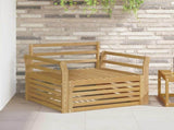 Outdoor Sofa Solid Acacia Wood White 3439136