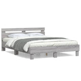 Bed Frame Grey Sonoma Engineered wood Double Durable Bed Frame 3207425
