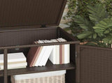 Garden Storage Cabinet Brown 110x55x60.5 cm Poly Rattan 365568